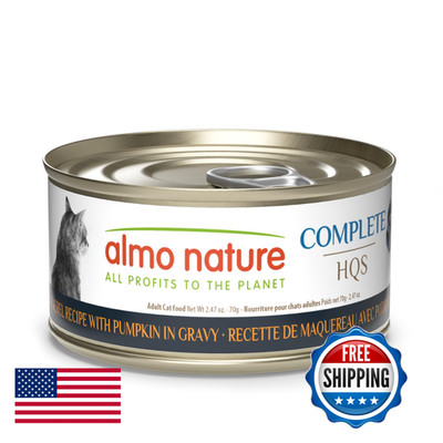 Almo Nature Hqs Complete Cat Wet Cat Food Mackerel And Pumpkin In Gravy -