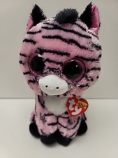 Ty Beanie Boos Zoey the Pink & Black Zebra Medium 9” MWMT
