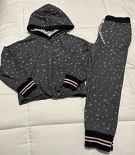 Matilda Jane Just Imagine Brigida Star Print Hoodie  sweatpants EUC Girls Sz 6
