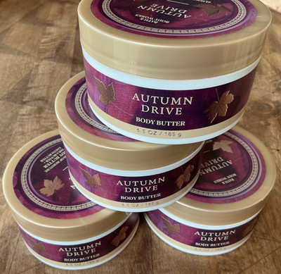 4 (FOUR) AUTUMN DRIVE 6.5oz Jar Body BUTTER Bath and & Body Works