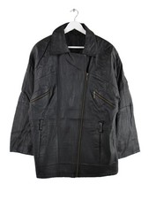 Vintage 90s Leder Jacke Schwarz L Herren