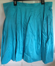 NWT Talbots Woman - Teal / Blue - Pleated - Cotton Blend Skirt - Size 18W
