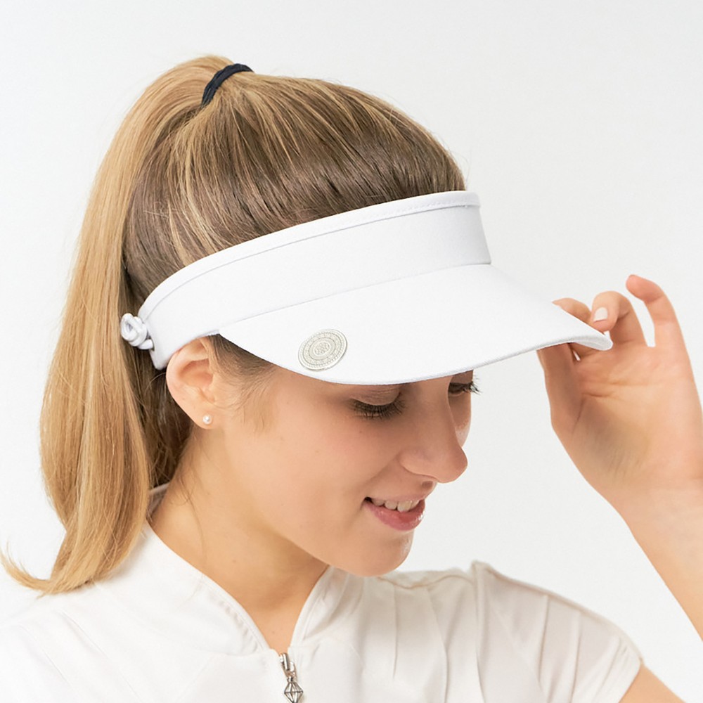 Telephone Wire Visor with Magnet & Ball Marker in White