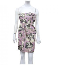 Vera Wang Lavender floral print strapless Evening Dress - 2 us /36 -retail $420
