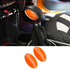 For Bmw Mini Clubman F54 Gloss Orange Center Console Gear Shift Knob Sticker 2pc