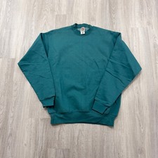 Vintage Fruit of The Loom Sweatshirt Extra Large Teal Green Crewneck Blank 90s