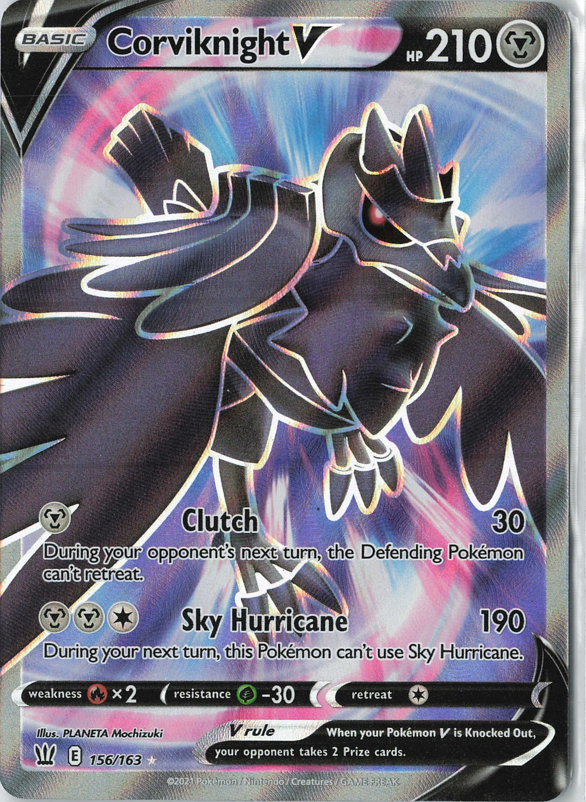Corviknight V (Full Art) Ultra Rare SWSH05: Battle Styles 156/163 NM Holo