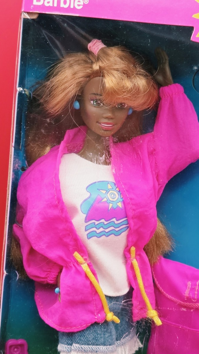 1993 Vintage Mattel Camp Barbie African American Glow In Dark