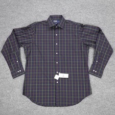 Polo Ralph Lauren Dress Shirt Mens 16 Purple Plaid Regent Classic Fit Cotton