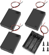 3 X 1.5V AA Battery Holder with Wires, 4.5 Volt Battery Case Box with On/Off Swi