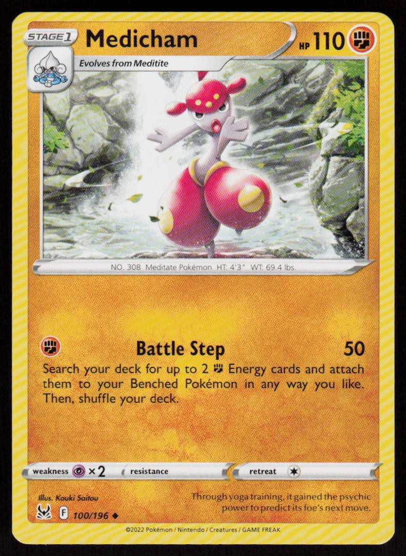 Medicham 100/196 Uncommon Lost Origin Pokemon Near Mint