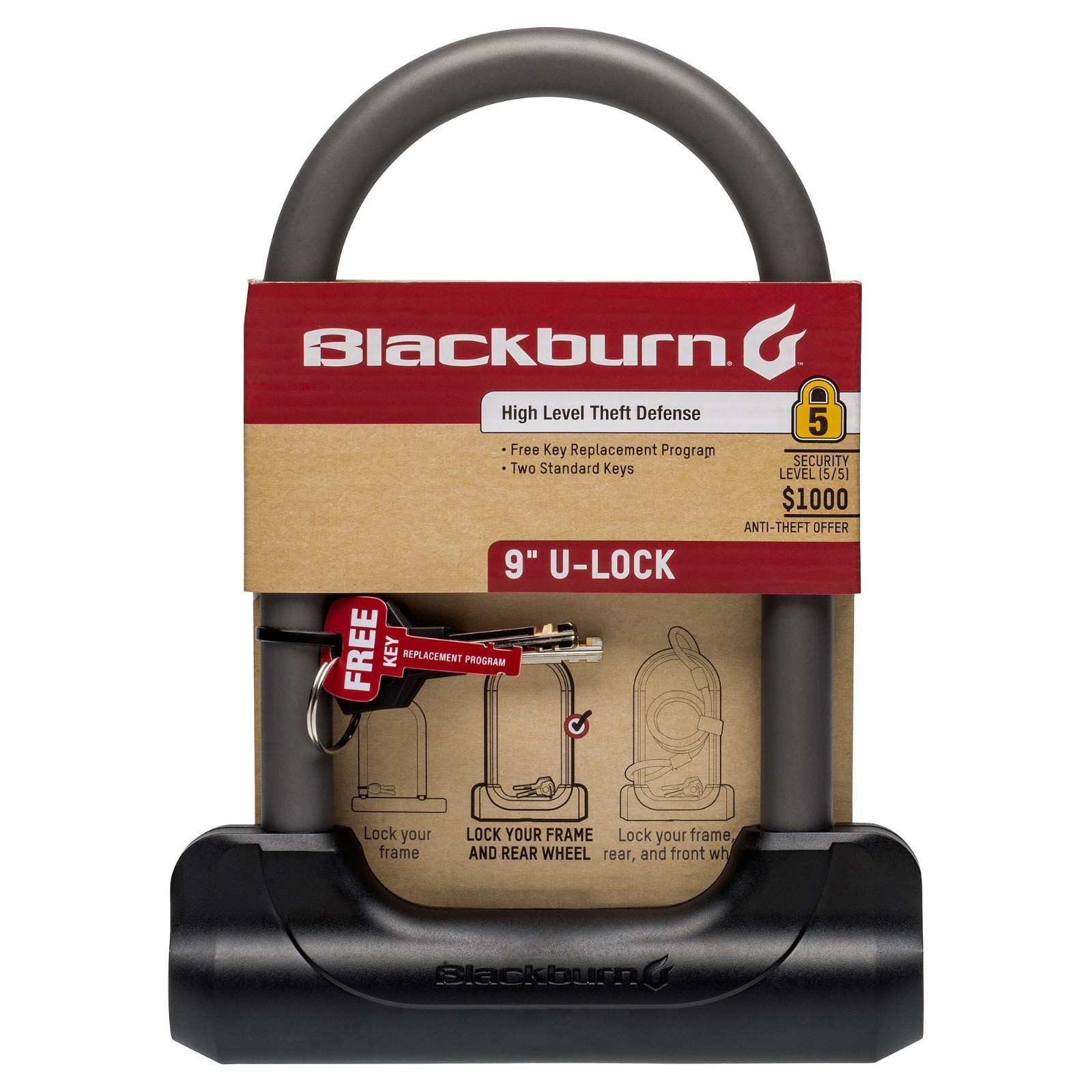 Blackburn 9" Bicycle U-Lock- Black