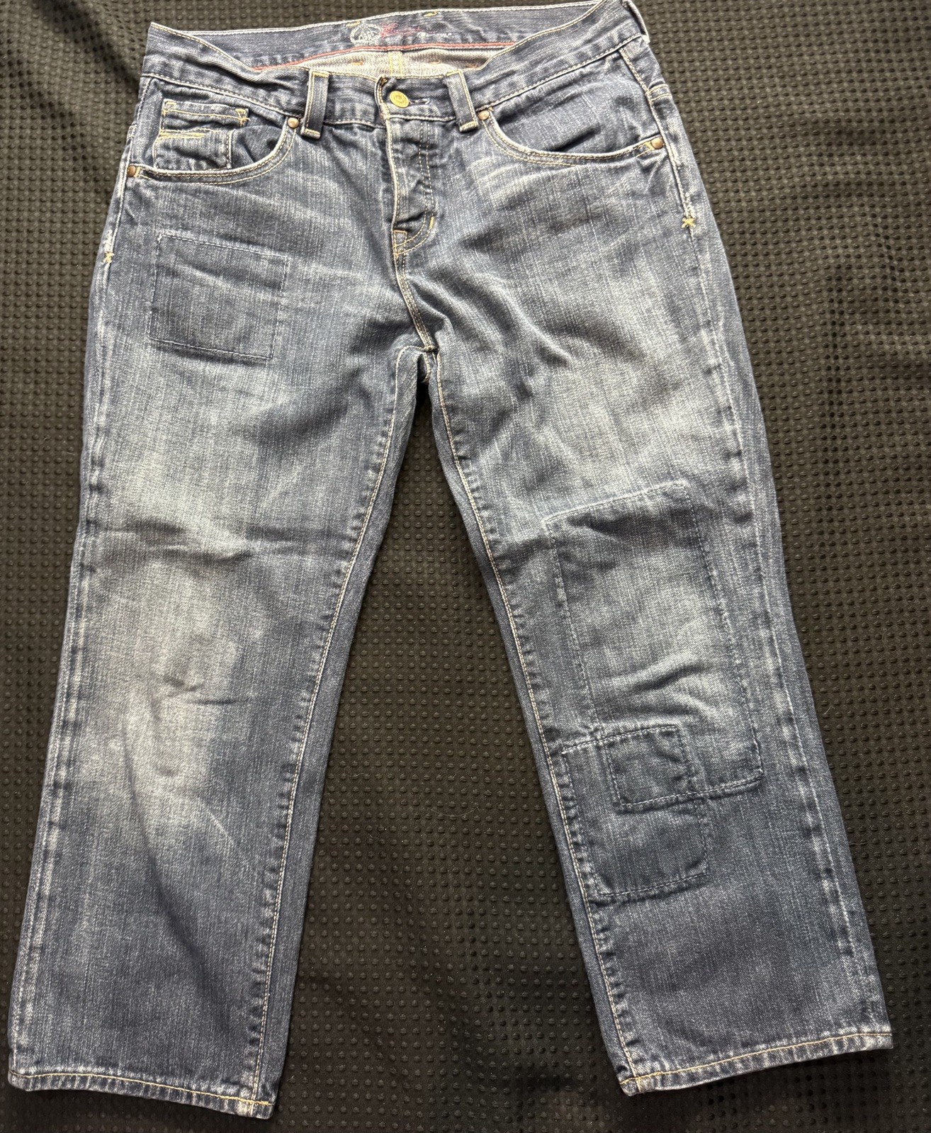 1969 GAP JEANS Patchwork CROPPED CAPRI Womens Low… - image 1