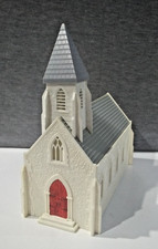 O/S Scale Plasticville Church White Gray Red Doors