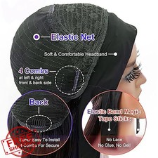 Unvizossa Chocolate Brown Headband Wig Straight Human Hair 26"