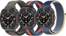 3 Pack Soft Nylon Loop Strap Compatible with Samsung Galaxy Watch Ultra 47mm