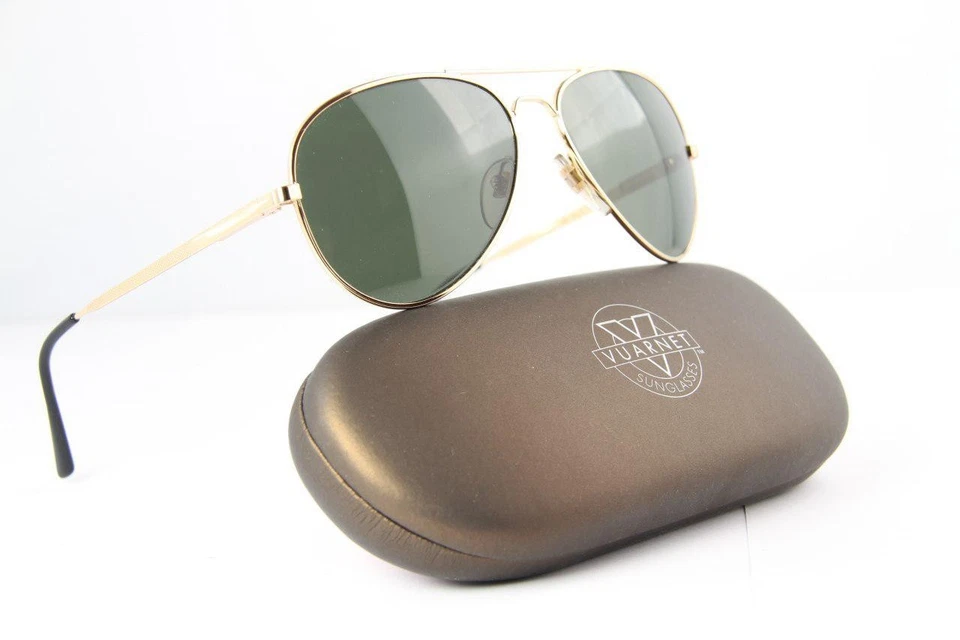 Gafas de sol piloto doradas Vuarnet 4036 vintage raras PX3000 lentes minerales verdes 299 $ Foto 2 de 4