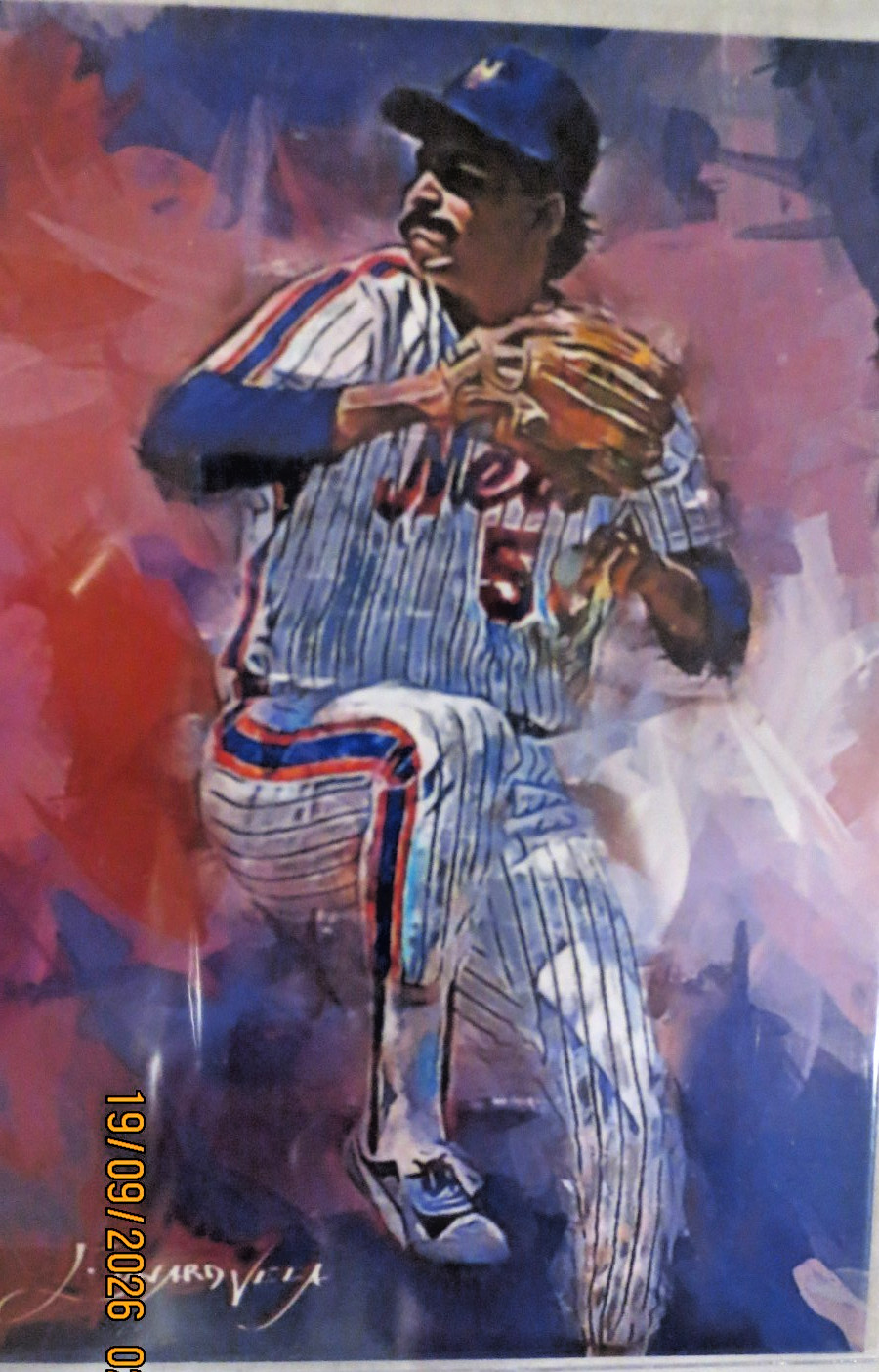 Sid Fernandez Art Card Limited 20/50 Edward Vela Signed (New York Mets)