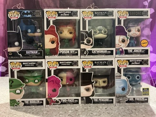 Funko Pop Batman Lot of 8 #s 275+337+338+339+340+341+342+343 NIB, C  pics & desc