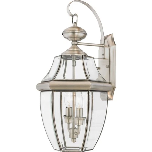 Quoizel NY8317 Pewter Newbury 2-Light 20"H Outdoor Wall Sconce With Clear Glass - Picture 1 of 9