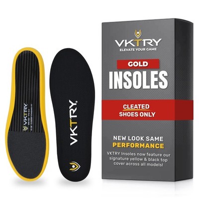 VKTRY Gold for Cleated Shoes  Carbon Fiber Performance Insoles Customized Ath...