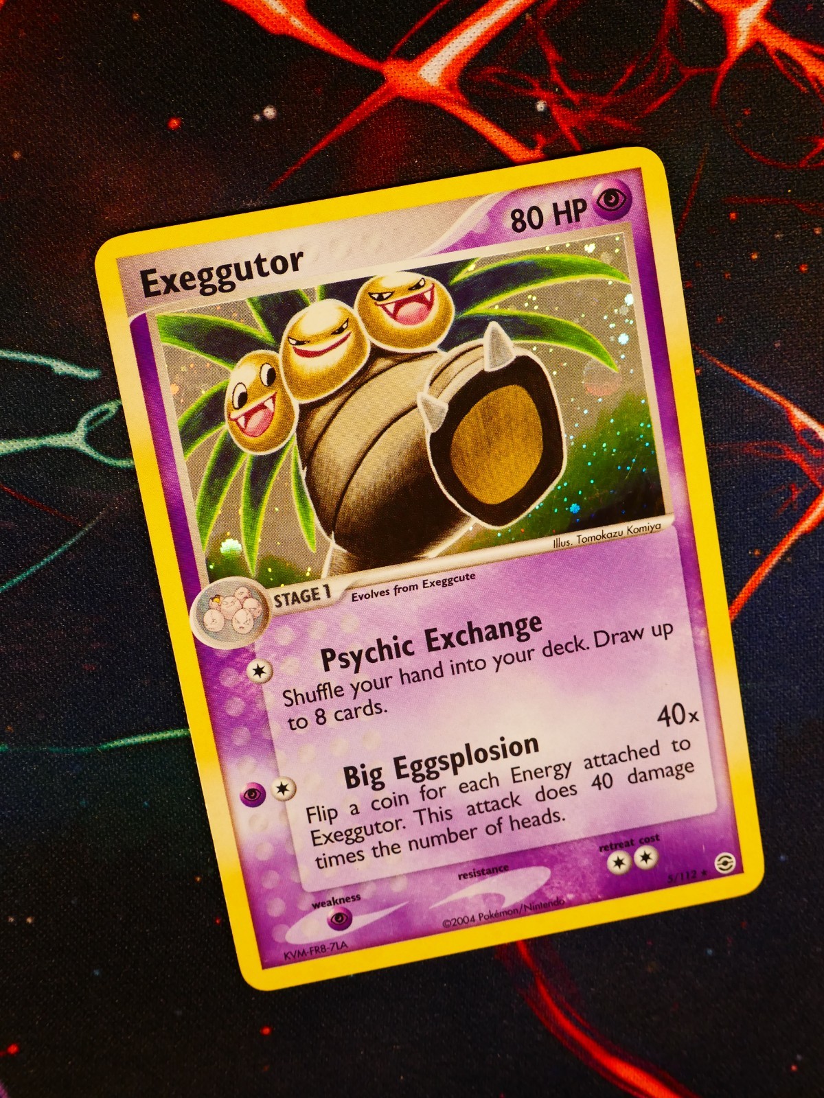 MP/HP Pokemon EXEGGUTOR Card EX FIRERED & LEAFGREEN Set #5/112 Holo Foil Rare#2