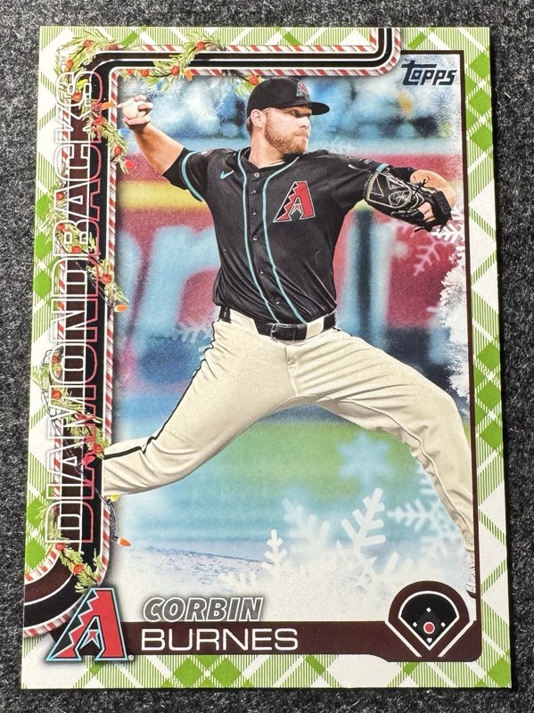 2025 Topps Holiday - Corbin Burnes #H185 Holiday Green Plaid