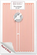 WarmlyYours Heated Mirror Defogger Rectangular 12x18 in. Self-Adhesive Anti Fog 