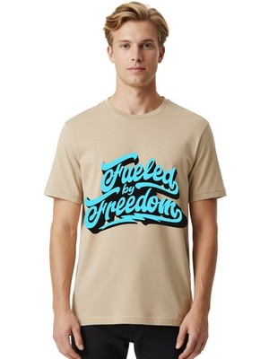 Fueled-By-Freedom Mens Graphic Tee,100% Cotton,Casual Summer Wear