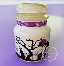 Yankee Candle Marshmallow GHOSTLY TREATS Medium 14.5 oz WHITE LABEL RARE NEW