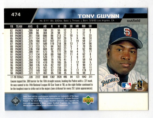 TONY GWYNN cards *** U PICK *** (Buy 2 or more for 60% DISCOUNT) Listing 3 of 3 - Picture 141 of 211