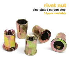 M3-M12 Insert Rivet Nut Nutsert Carbon Steel Flat Small Head Hex Semi-hexagon