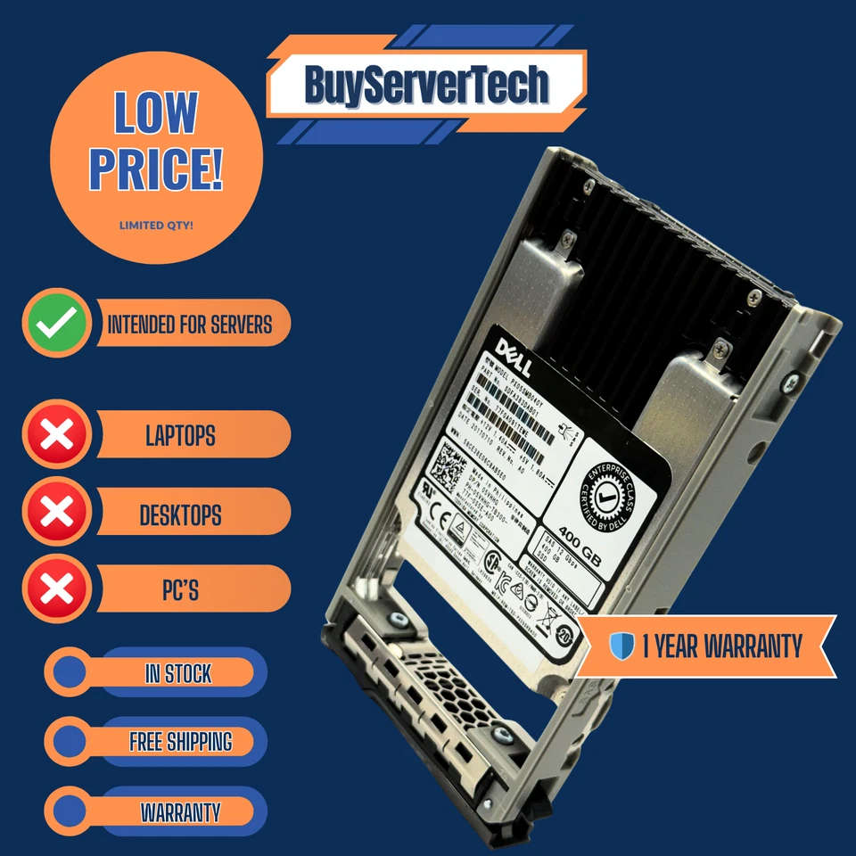 Dell PX05SMB040Y 400GB 12Gb/s SAS 2.5" WI SSD | 05VHHG | 0 Hours | 1YR - 5VHHG - Image 3 of 4