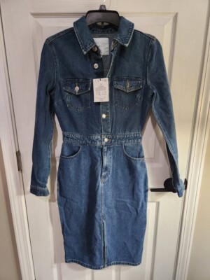 Ladies Brand new w/ tags Mohito denim dress from Ukraine size 34 (XS) US size 2