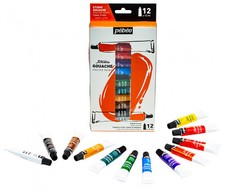 Pebeo Studio Gouache Paint Set Of 12 x 12ml Tubes Artist Water Based Opaque