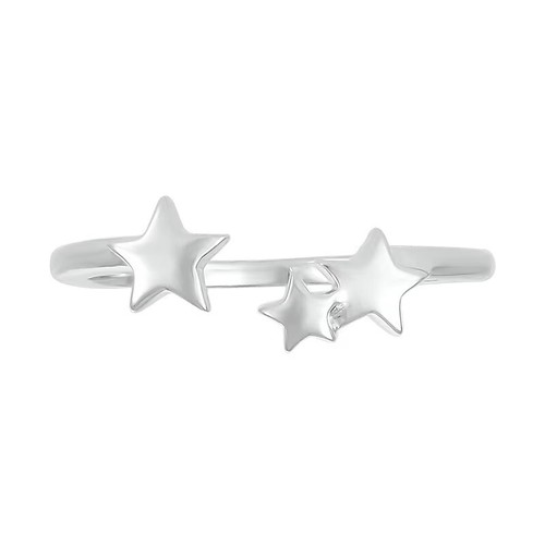 Dainty Star Cluster Open Band Minimalist Ring In Real 950 Platinum For Women's - Picture 3 of 6