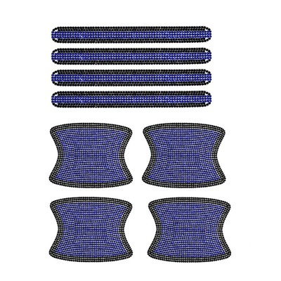 4* Car Door Handle Reflective Strip+Door Handle Paint Scratch Protector Sticker