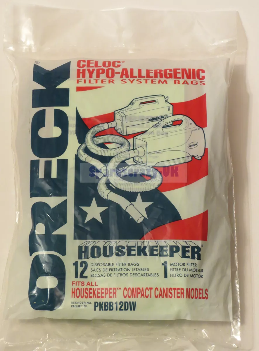Genuine Oreck XL Buster B Canister Vacuum Bags PKBB12DW Housekeeper 12 Pack