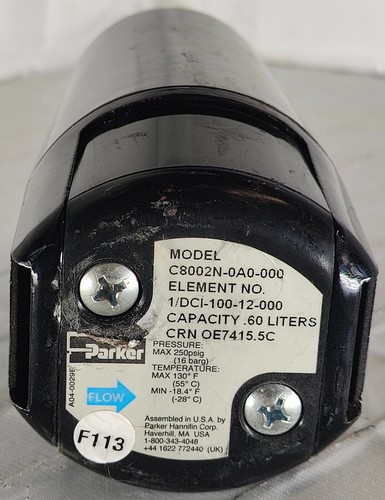 Parker C8002N-0A0-000 Element 1/DCI-100-12-000 .6L Capacity OE7415.5C Filter
