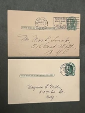 1931-33 UX28 LIBRARY POSTAL CARDS ! NYC NY / HARRISBURG PA ! LINCOLN 1c POSTCARD