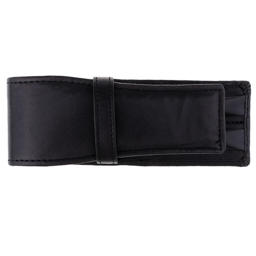 2 Slots Pencil Bag Leather Pen Case Holder Stationery Office Supplies - Picture 6 of 8