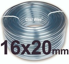 16mm/20mm PVC TUBE CLEAR FLEXIBLE HOSE PIPE - FISH, CAR, AQUARIUMS, AIR LINE