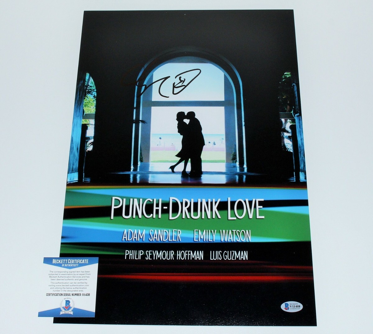 お茶と同情　USオリジナル映画ポスター ADAM SANDLER SIGNED 'PUNCH-DRUNK LOVE' 12x18 MOVIE POSTER