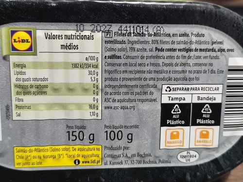 2 x Cans Portuguese Salmon Fillets in Olive Oil Nixe Portugal 2 x 150g (10.58Oz) - Imagen 2 de 3