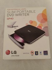 LG Slim Black Portable DVD Writer GP 40 for Notebook w/AC Adapter New