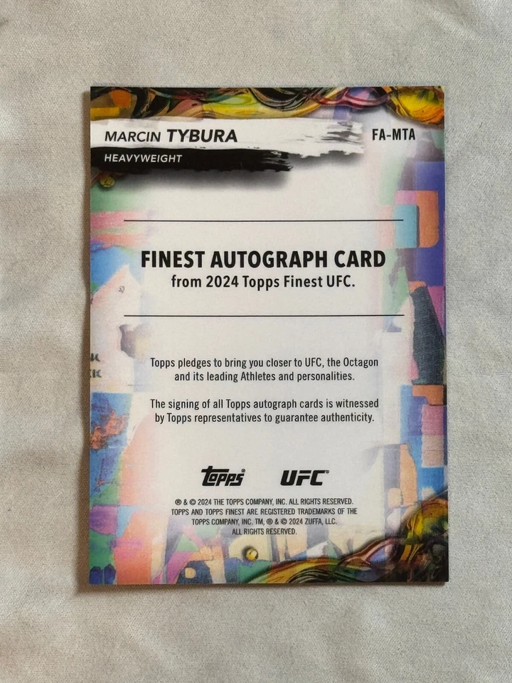 2024 Topps Finest UFC Gold Refractor Marcin Tybura Auto /50 #FA-MTA - Image 2 of 2