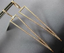 ESTATE LARGE 1.02CT DIAMOND 18KT ROSE GOLD ELONGATED TRIANGULAR HANGING EARRINGS