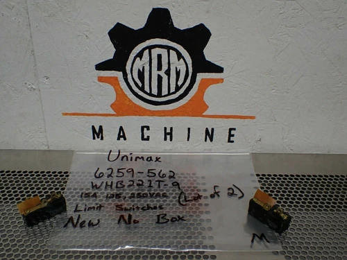 Unimax 6259-562 WHB221T-9 Limit Switches 15A 125, 250VAC New No Box (Lot of 2)