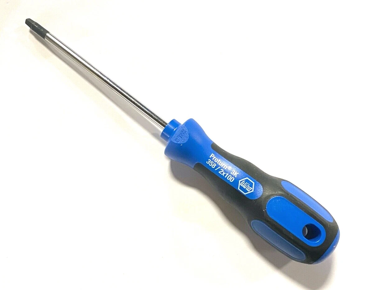 Wiha No.2 x 100mm Square Tip Screwdriver 3K Ergonomic Handle 45832
