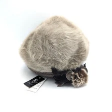 NWT Forbusite Angora Wool Beret Bucket Hat French Knit Soft Winter Beanie Cap